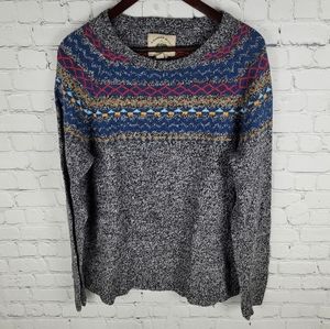 O'HANLON MILLS | wool blend knit long sleeve fair isle Norwegian design sweater